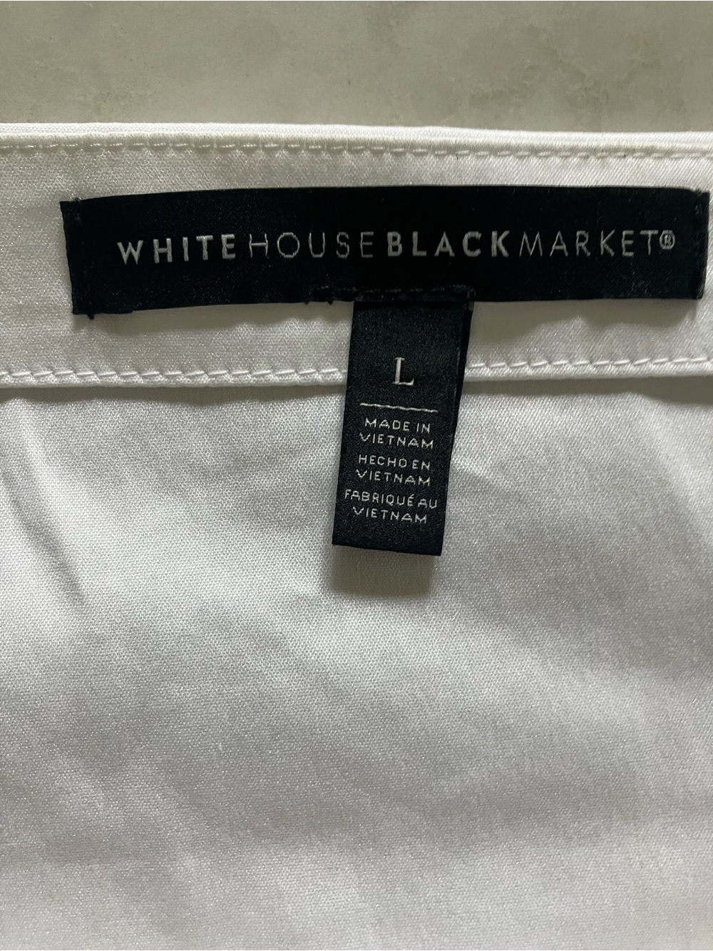 White House Black Market Womens Off-Shoulder Bell Sleeve White Blouse Size LARGE - Picture 4 of 7